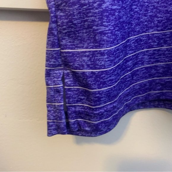 PGA Tour Purple Striped Golf Short Sleeve Shirt - Picture 4 of 5
